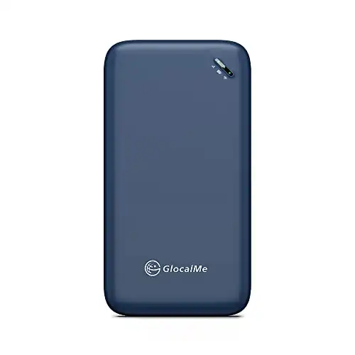 GlocalMe U20 UPP 4G Routeur Wi-FI Mobile, Disponible dans Plus de 140 Pays, Aucune Carte SIM requise, MIFI avec 1 Go de données globales et 8 Go EU données, Point d'accès International (Bleu)