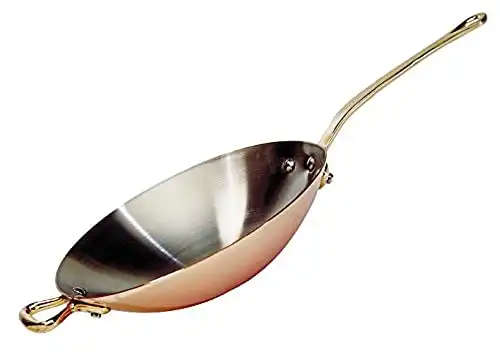 de Buyer - wok cuivre-inox a queue laiton (32cm)