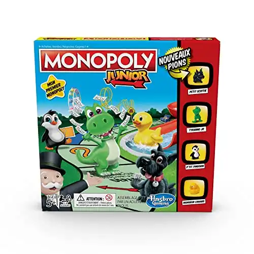 Monopoly Junior, Jeu de Societe Pour enfants, Jeu de Plateau, Version Francaise Exclusivité sur Amazon