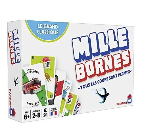 Mille Bornes - Jeu de Société - Course de 1000 kilomètres - Jeu d'Ambiance - Se Joue en Famille ou entre Amis - A Partir de 6 Ans - De 2 à 8 Joueurs