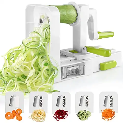 Spiralizer Spiraliseur de Légumes 5 Lames Mandoline Spirale Coupe Légumes Spaghetti Préparation de Spaghettis de Légumes