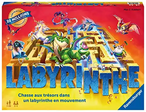 Labyrinthe - Le Grand Classique des Jeux de société - Jeu de réflexion famille - Jeu de plateau - 2 à 4 joueurs dès 7 ans