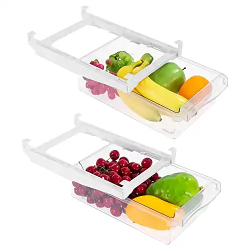 Viesap - Boîtes De Rangementpour Réfrigérateur avec Tiroir Coulissant, Fruits et Légumes (2 pièces)