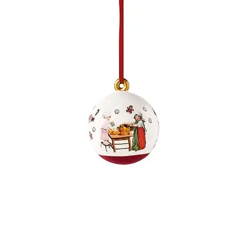 Villeroy & Boch – Annual Christmas Edition boule 2023, boule de Noël en porcelaine Premium, décoration pour le sapin